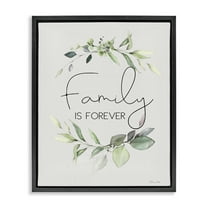 Stupell Industries Family Is Forever Botanical & Floral Painting Black Floater Framed Canvas Art Print Wall Art, 17 x 21