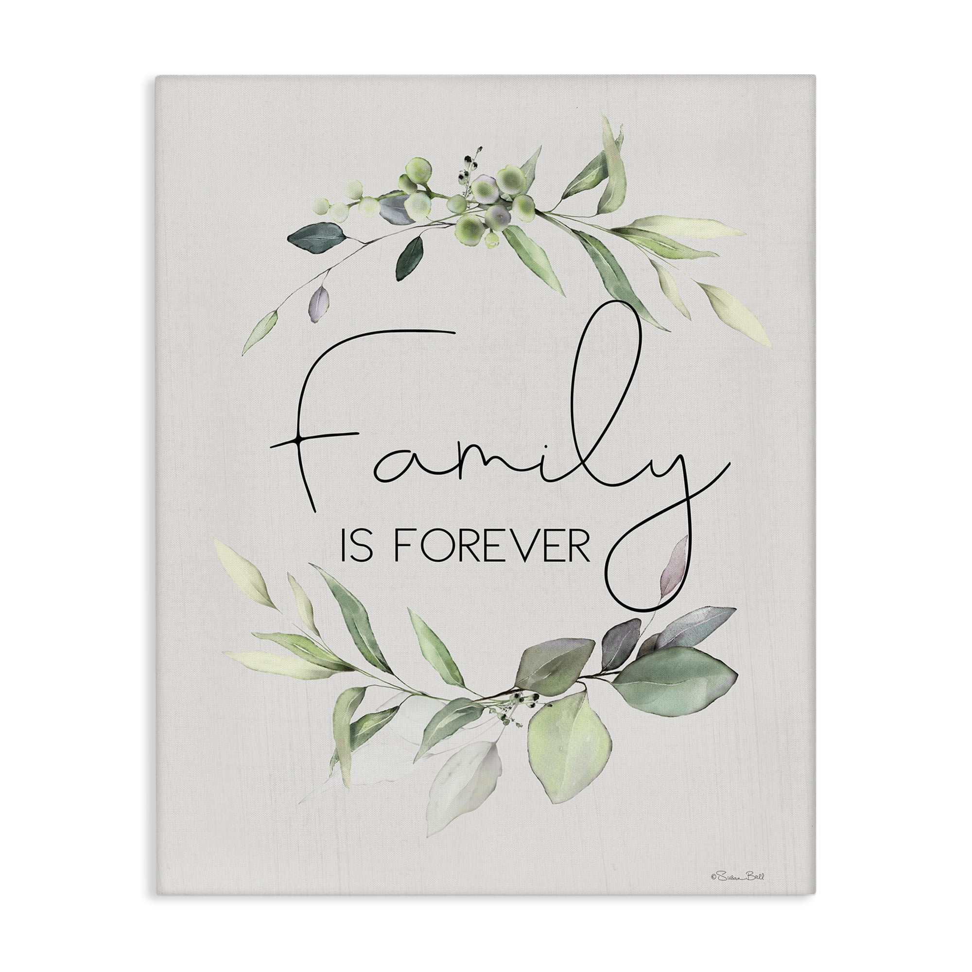 Stupell Industries Family Is Forever Botanical & Floral Painting Gallery Wrapped Canvas Art Print Wall Art, 36 x 48