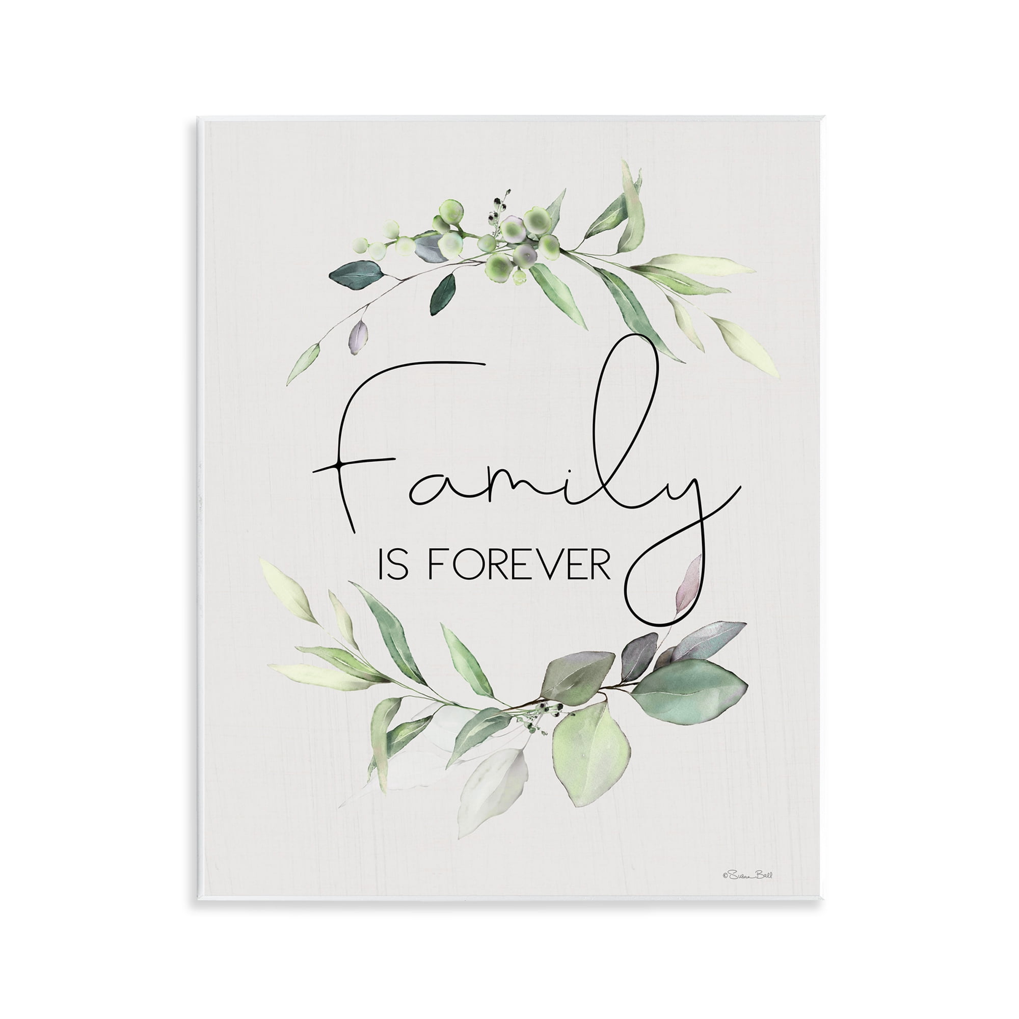 Stupell Industries Family Is Forever Botanical & Floral Painting Unframed Art Print Wall Art, 11 x 14
