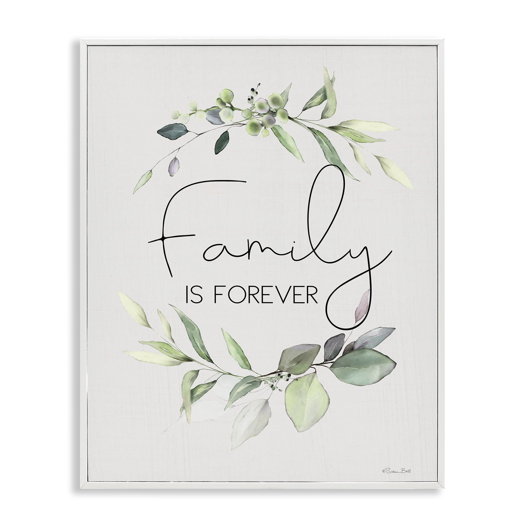 Stupell Industries Family Is Forever Botanical & Floral Painting White Framed Art Print Wall Art, 24 x 30