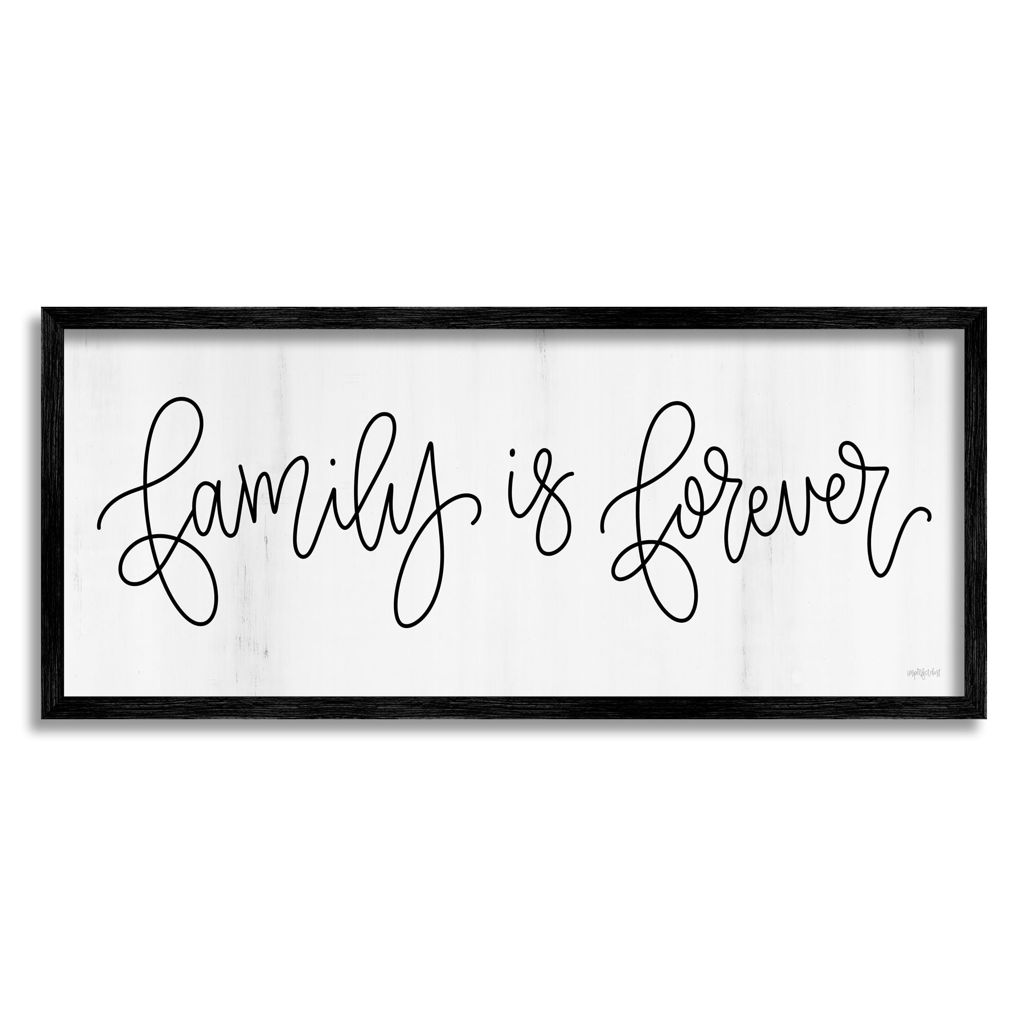 Stupell Industries Family Is Forever Phrase Rustic Pattern Sign Framed Wall Art, 24 x 10, Design by Imperfect Dust