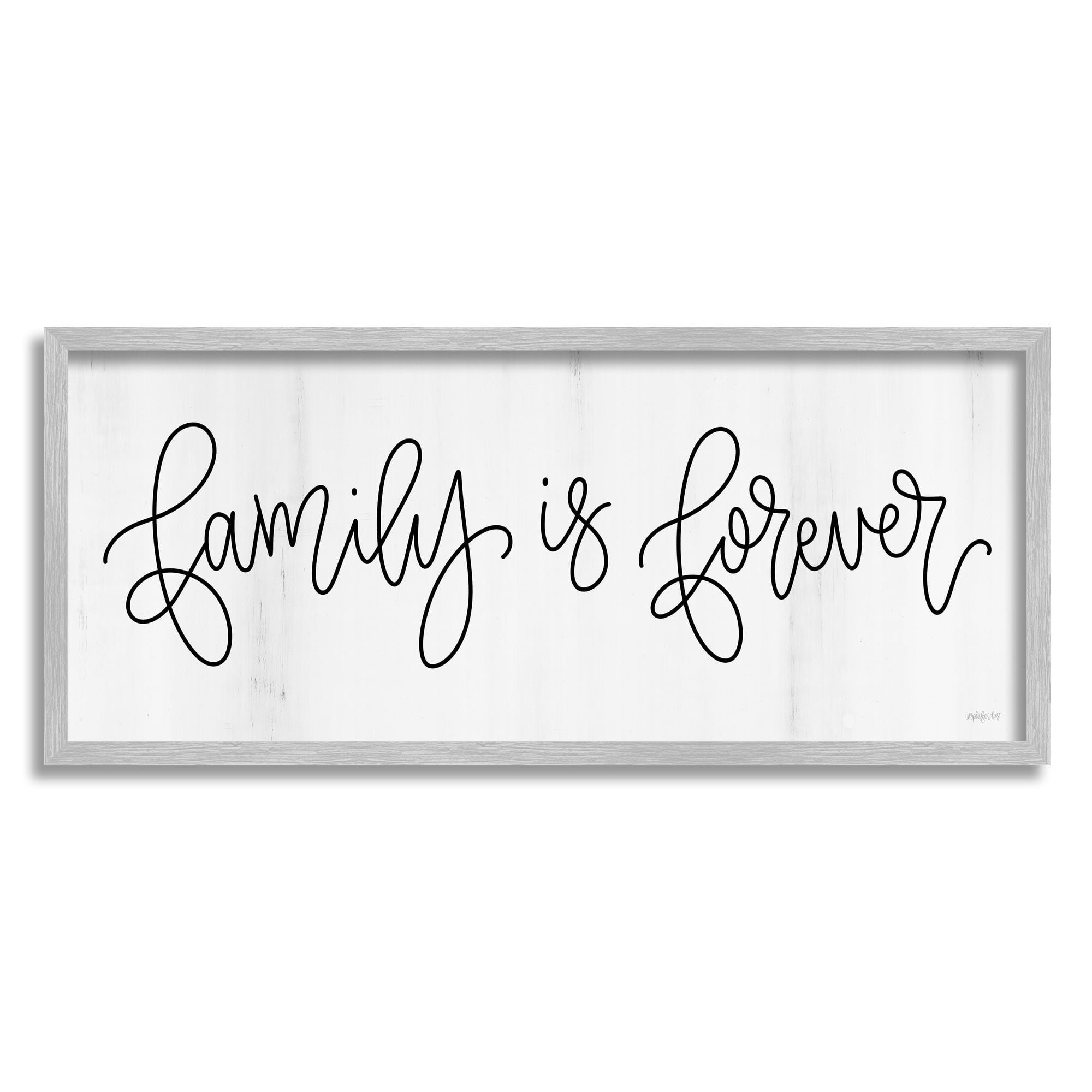 Stupell Industries Family Is Forever Phrase Rustic Pattern Sign Framed Wall Art, 24 x 10, Design by Imperfect Dust