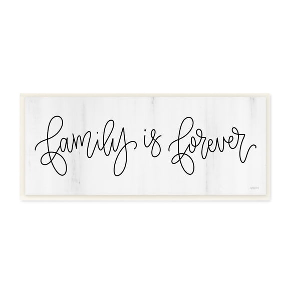 Stupell Industries Family Is Forever Phrase Rustic Pattern Sign Wood Wall Art, 17 x 7, Design by Imperfect Dust