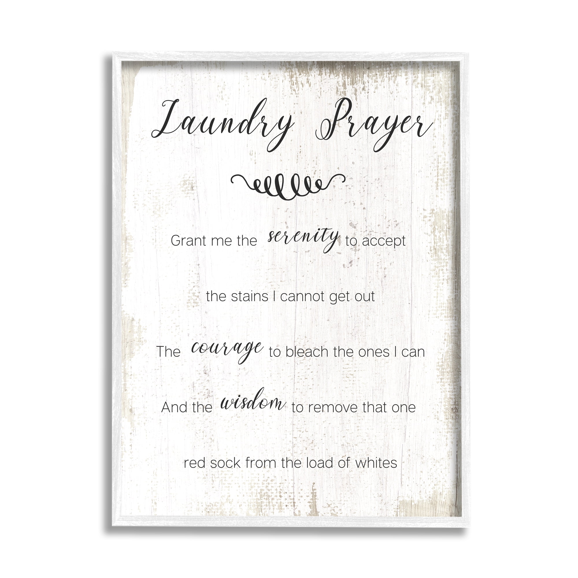 Stupell Industries Family Laundry Room Prayer Faith Inspired Humor Graphic Art White Framed Art Print Wall Art, 11x14, by Daphne Polselli