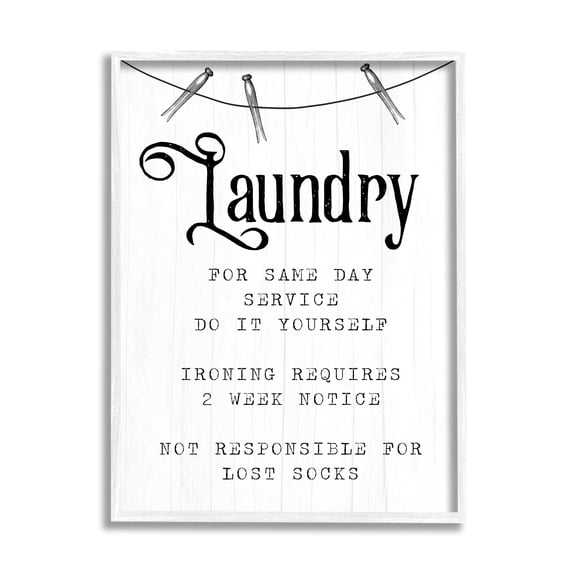 Stupell Industries Family Laundry Room Service Rustic Style Humor, 11 x 14,Design by Daphne Polselli