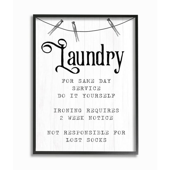 Stupell Industries Family Laundry Room Service Rustic Style Humor Designed by Daphne Polselli