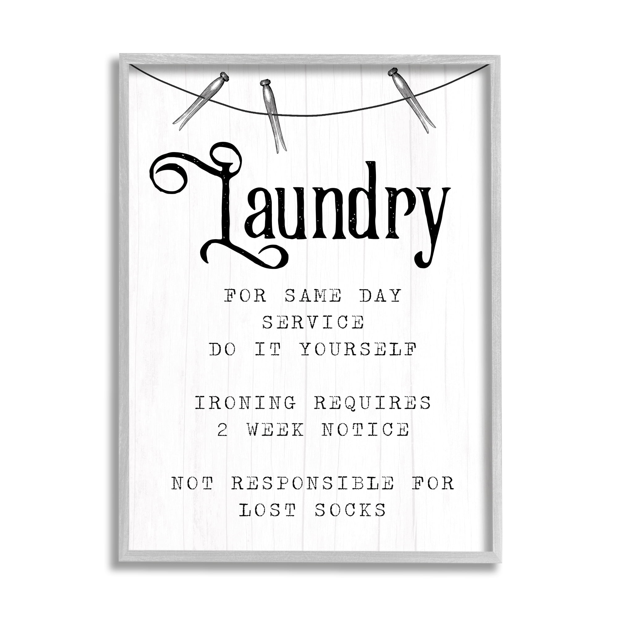 Stupell Industries Family Laundry Room Service Rustic Style Humor Designed by Daphne Polselli