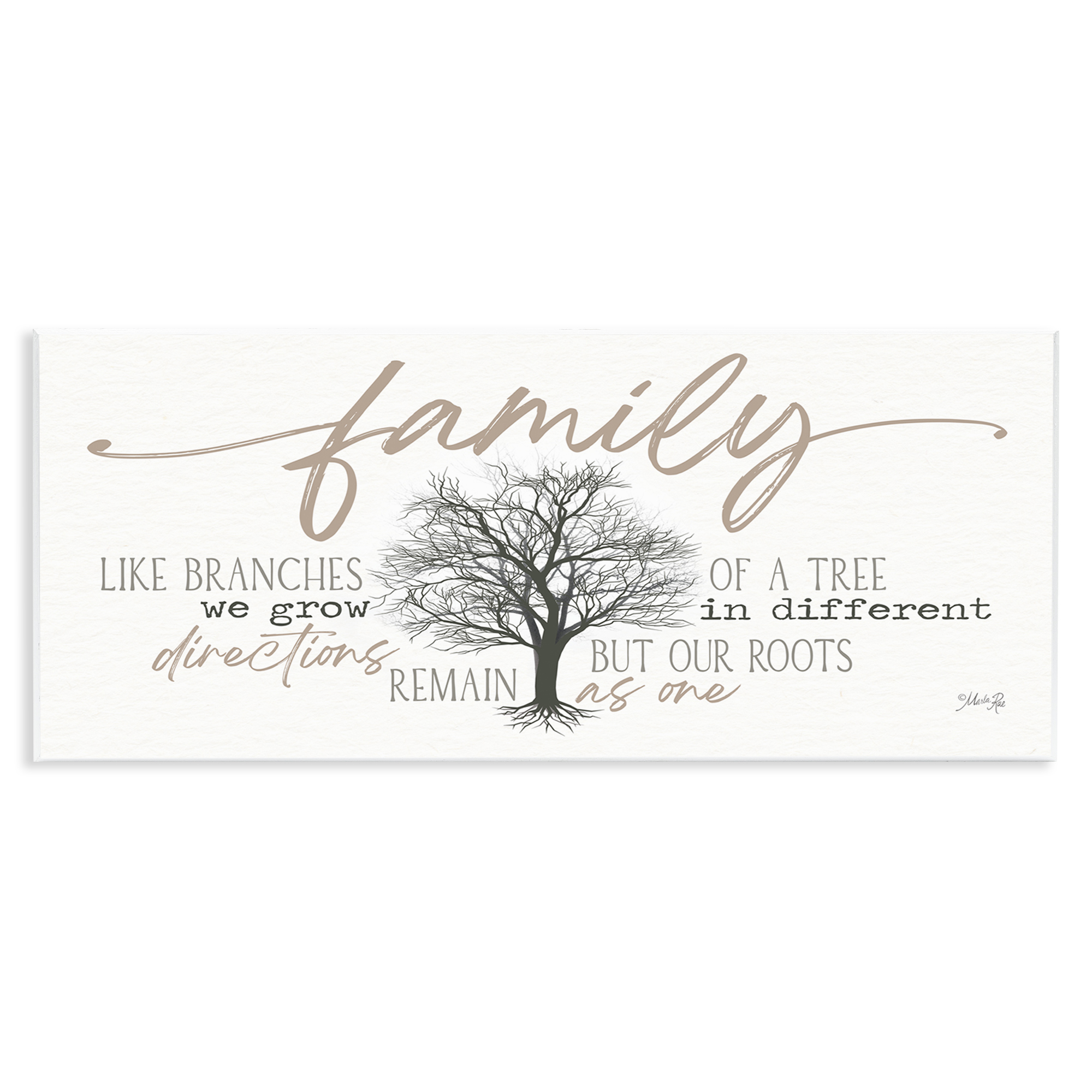 Stupell Industries Family Like a Tree Sentiment Text & Numbers Painting Unframed Art Print Wall Art, 17 x 7