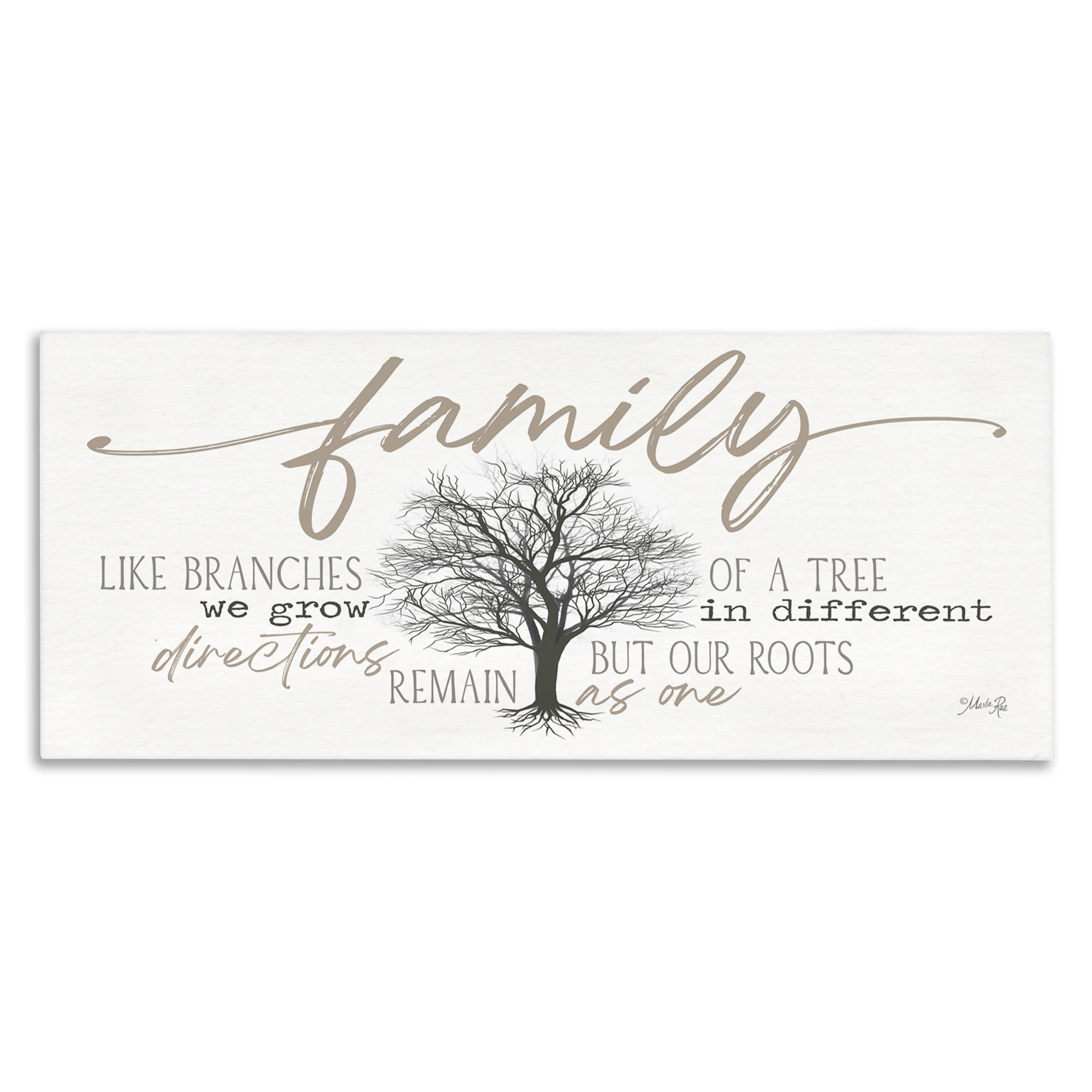 Stupell Industries Family Like a Tree Sentiment Text & Numbers Painting Wrapped Canvas Art Print Wall Art, 30 x 13