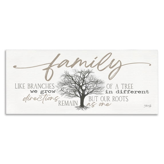 Stupell Industries Family Like a Tree Sentiment Text & Numbers Painting Wrapped Canvas Art Print Wall Art, 40 x 17