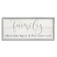 thumbnail image 1 of Stupell Industries Family Love Never Ends Sentiment Charming Typography, 13 x 30, Designed by Daphne Polselli, 1 of 7