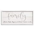 thumbnail image 1 of Stupell Industries Family Love Never Ends Sentiment Charming Typography Modern Painting White Framed Art Print Wall Art, 10 x 24, Design by Daphne Polselli, 1 of 8