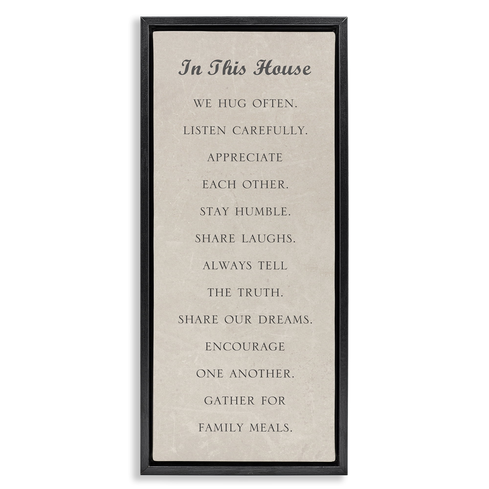 Black Framed Motivational Quote Canvas Print, 11 x 25