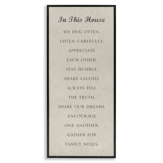 Stupell Industries Family Love Phrases Typography Painting Black Framed Art Print Wall Art, 10 x 24