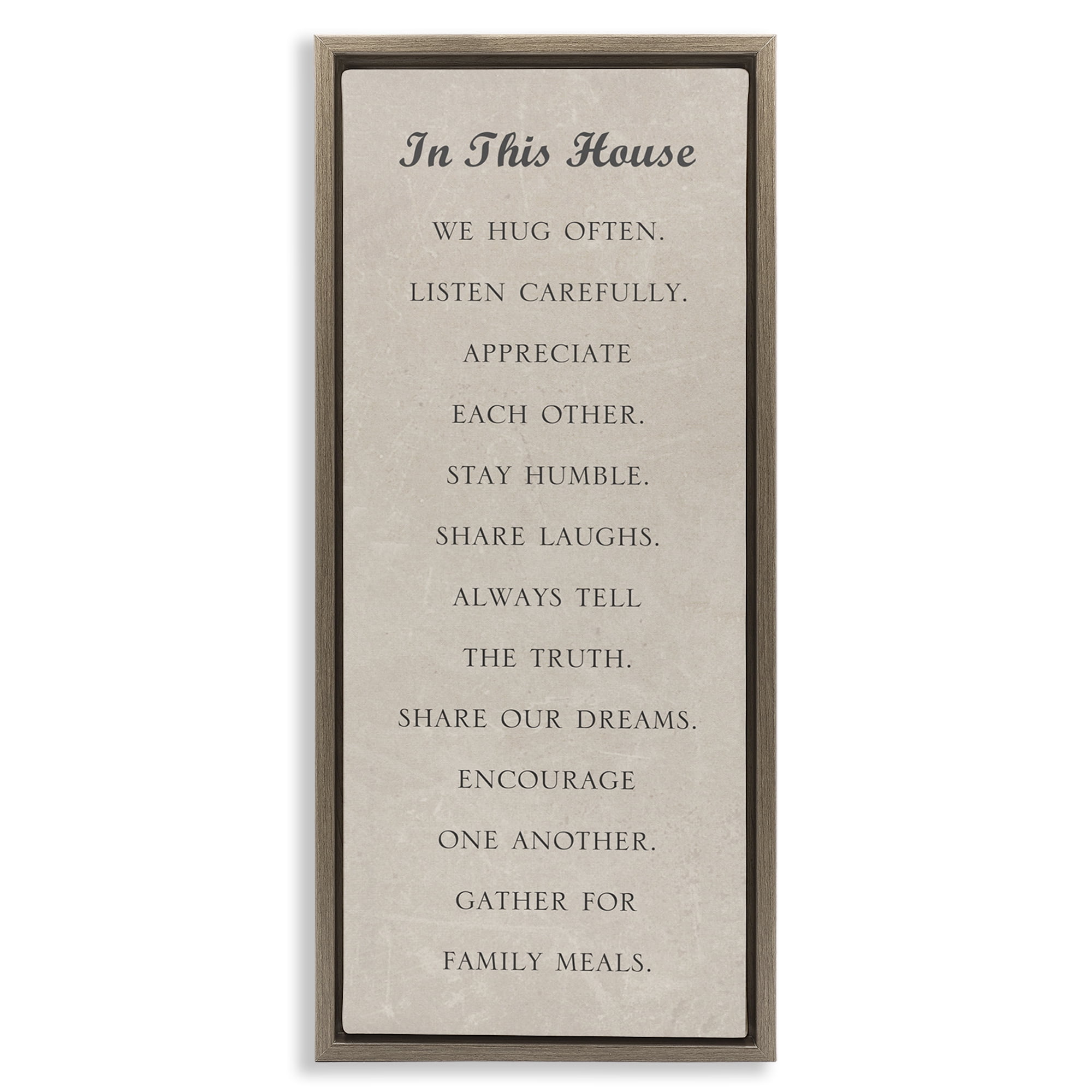 Stupell Industries Family Love Phrases Typography Painting Brown Floater Framed Art Print Wall Art, 15 x 31