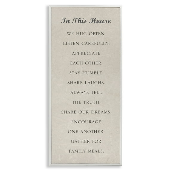 Stupell Industries Family Love Phrases Typography Painting White Framed Art Print Wall Art, 13 x 30