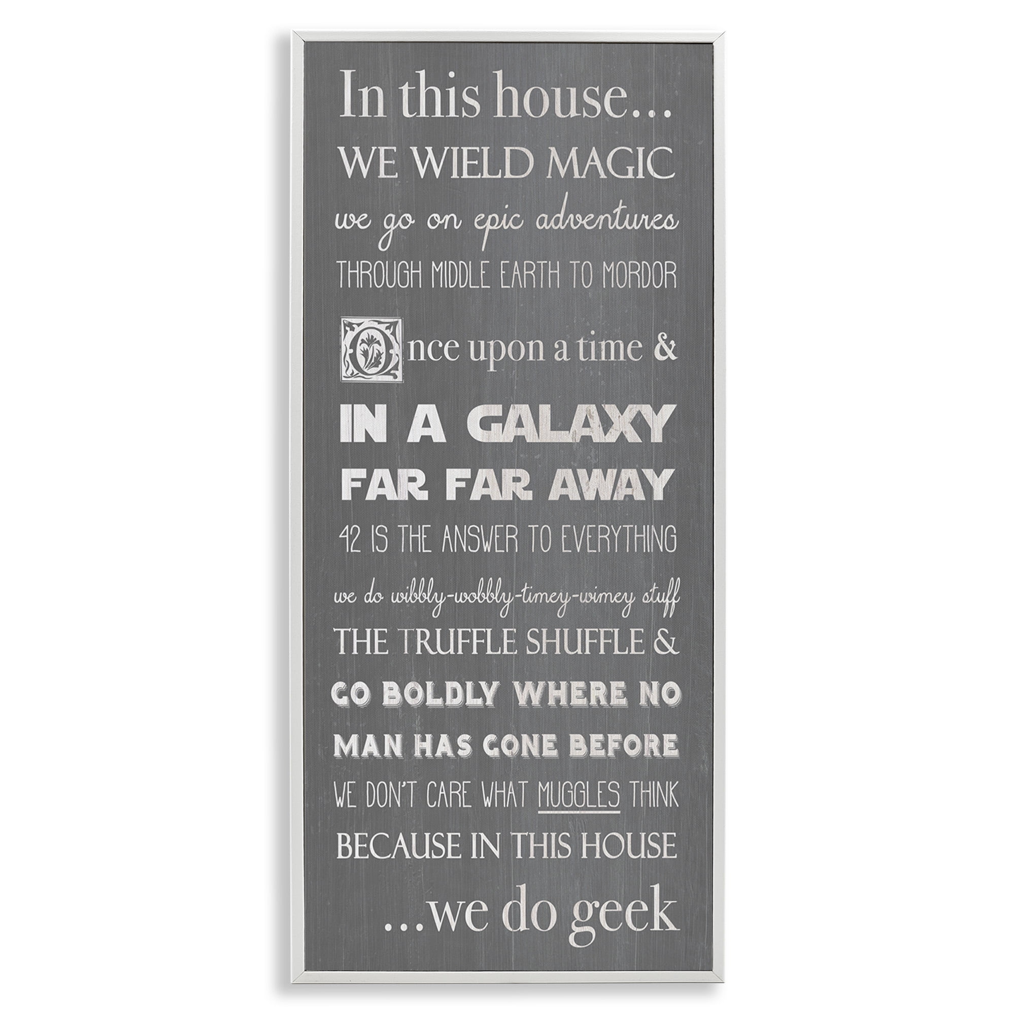Stupell Industries Family Movie Night Phrases Typography Painting White Framed Art Print Wall Art, 13 x 30