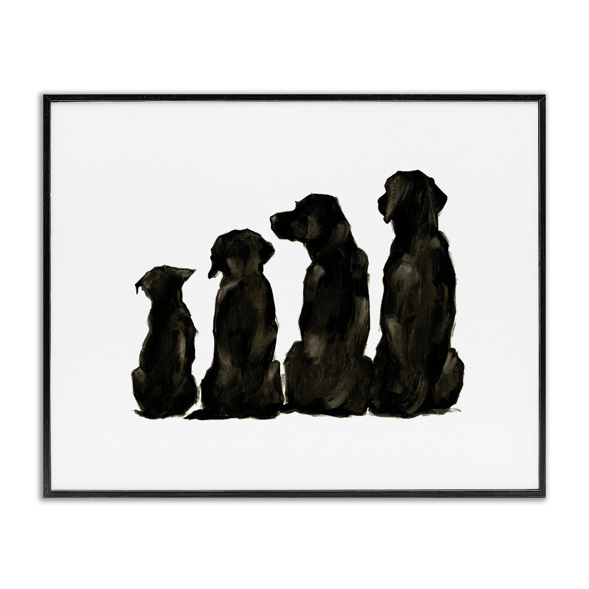 Stupell Industries Family Pet Silhouette Design Small Big Dogs Minimalist Design , 14 x 11, Design by Ethan Harper
