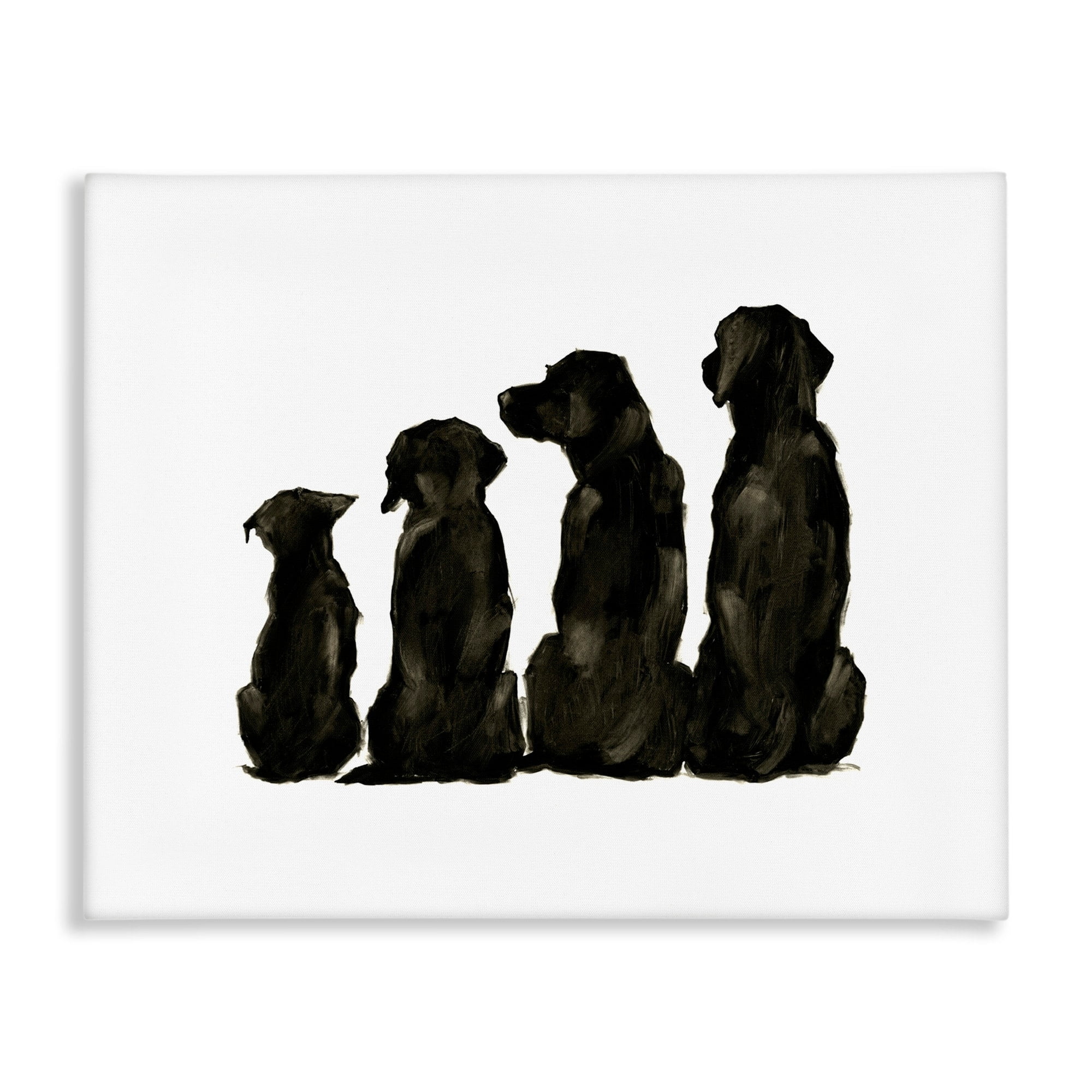 Stupell Industries Family Pet Silhouette Design Small Big Dogs Minimalist Design , 20 x 16, Design by Ethan Harper