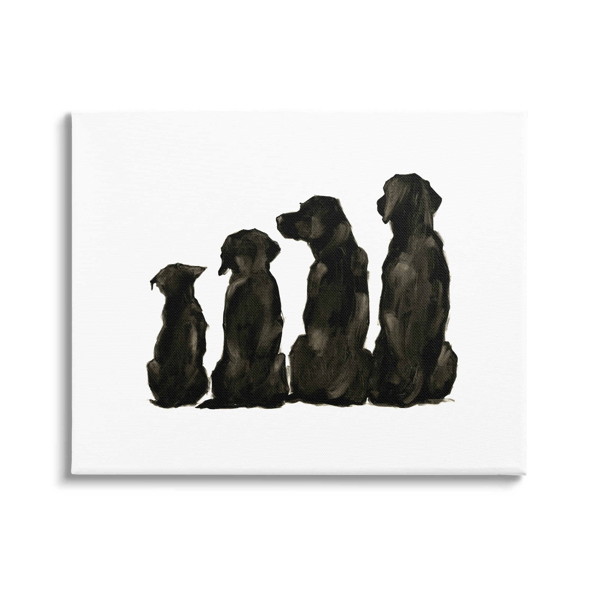 Stupell Industries Family Pet Silhouette Design Small Big Dogs Minimalist Design Modern Painting Gallery-Wrapped Canvas Print Wall Art, 48 x 36, Design by Ethan Harper