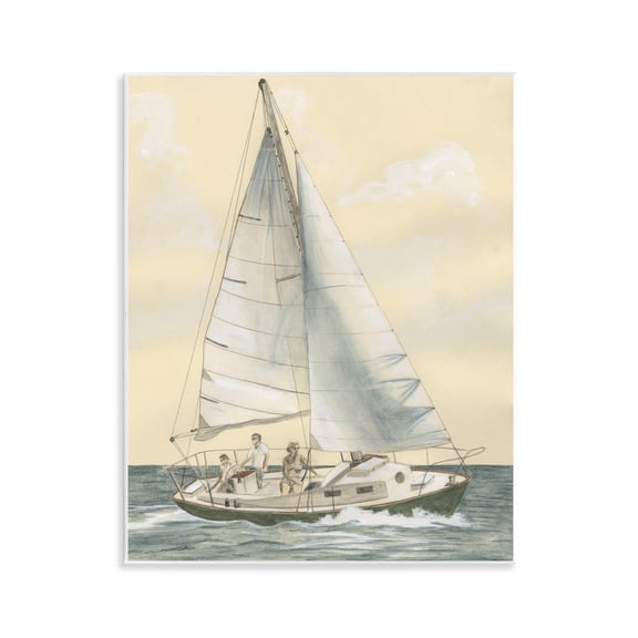 Stupell Industries Family Sailing Trip Transportation Painting Unframed Art Print Wall Art, 11 x 14