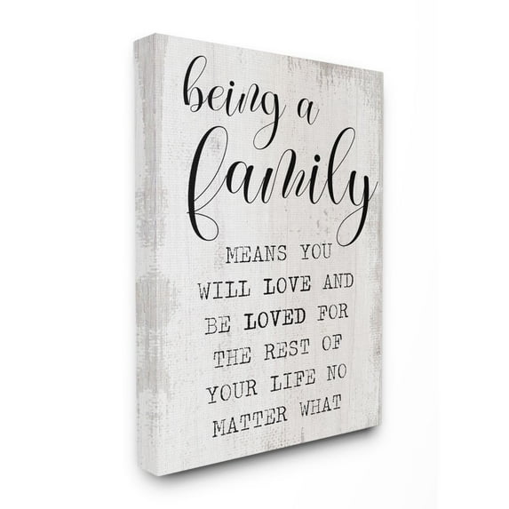 Stupell Industries Family is Being Loved Phrase Motivational Home Sentiments Canvas Wall Art Design by Daphne Polselli, 24" x 30"