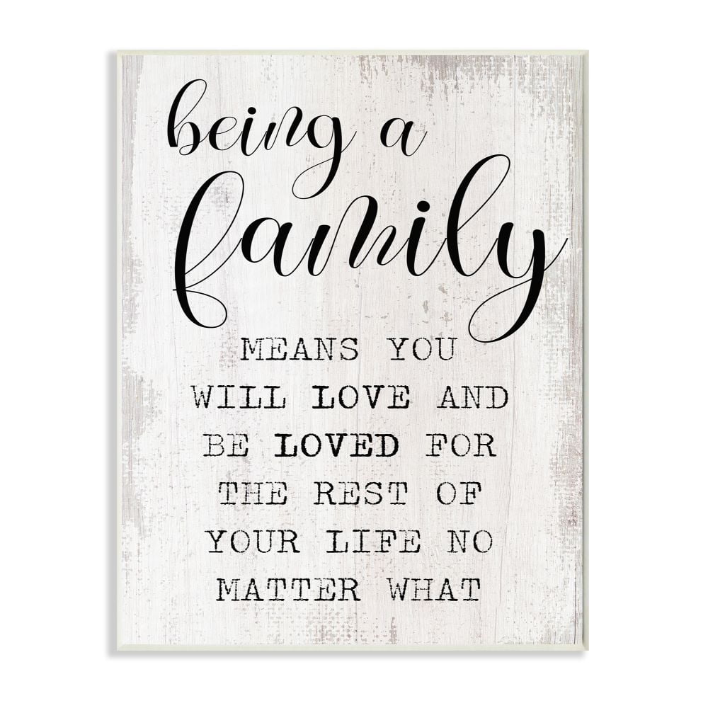 Stupell Industries Family is Being Loved Phrase Motivational Home Sentiments Wall Plaque Design by Daphne Polselli, 10" x 15"
