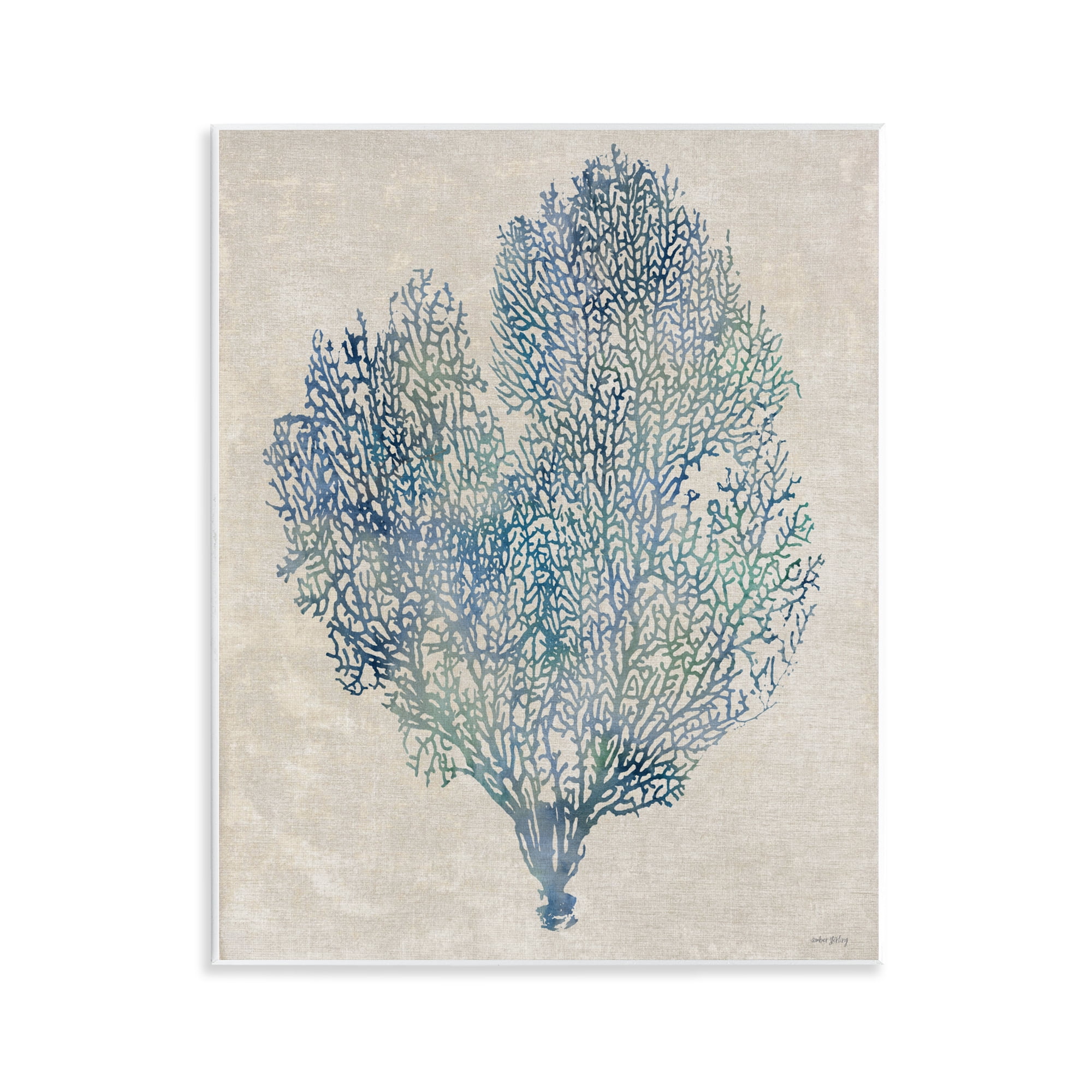 Stupell Industries Fan Coral in Blue & Green Wall Plaque Art, design by Amber Sterling