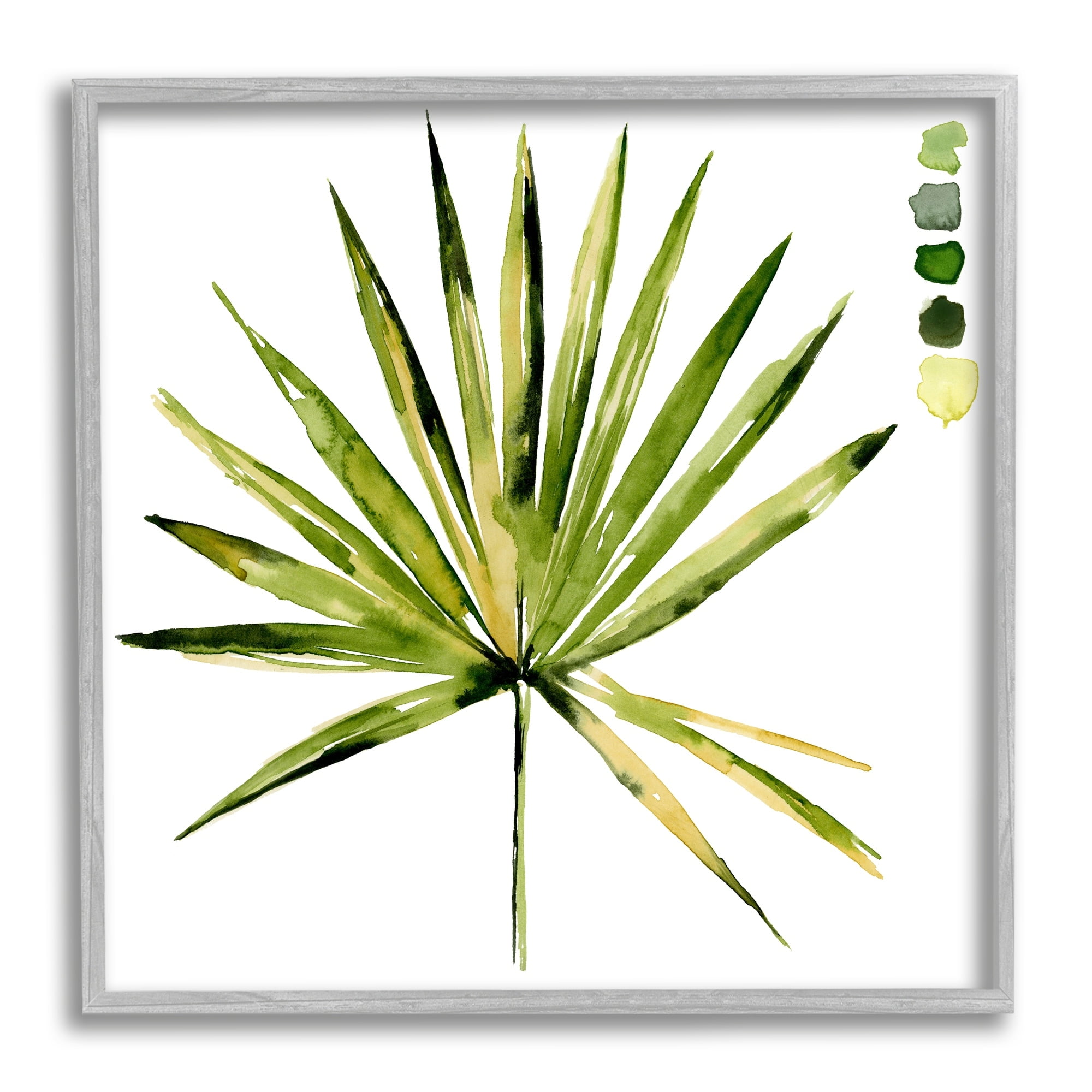 Stupell Industries Fan Palm Foliage Tropical Plant Green Palate Painting,17 x 17, Design by Jennifer Paxton Parker