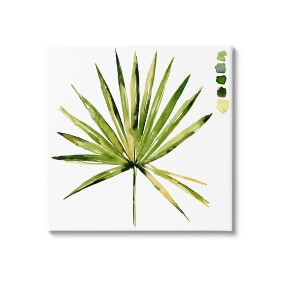 Stupell Industries Fan Palm Foliage Tropical Plant Green Palate Painting,24 x 24, Design by Jennifer Paxton Parker