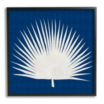 Stupell Industries Fan Palm Leaf Silhouette Graphic Art Black Framed Art Print Wall Art, Design by Susan Jill