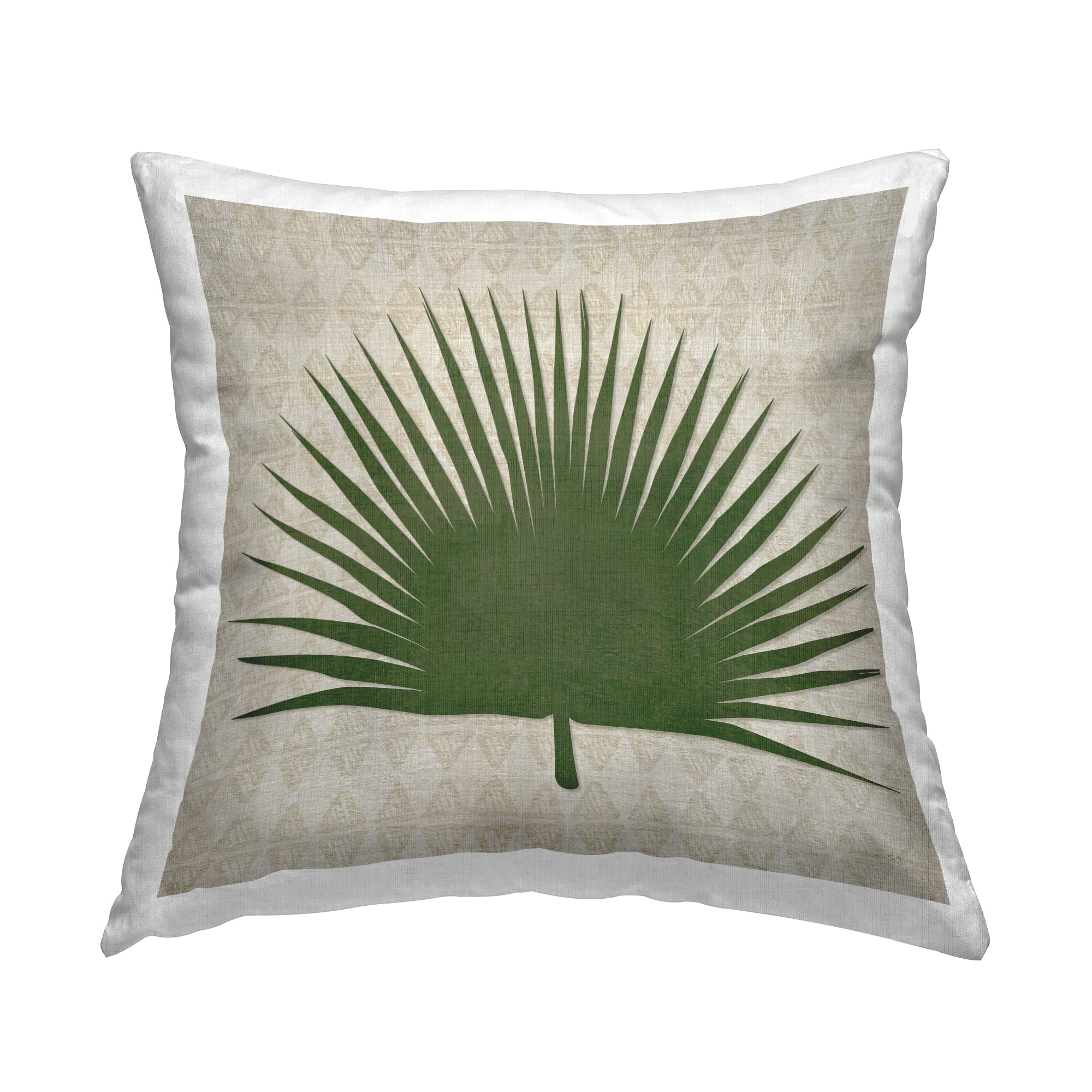 Stupell Industries Fan Palm Patterned Decorative Printed Throw Pillow, 18 x 18