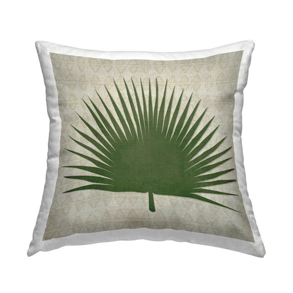 Stupell Industries Fan Palm Patterned Decorative Printed Throw Pillow, 18 x 18