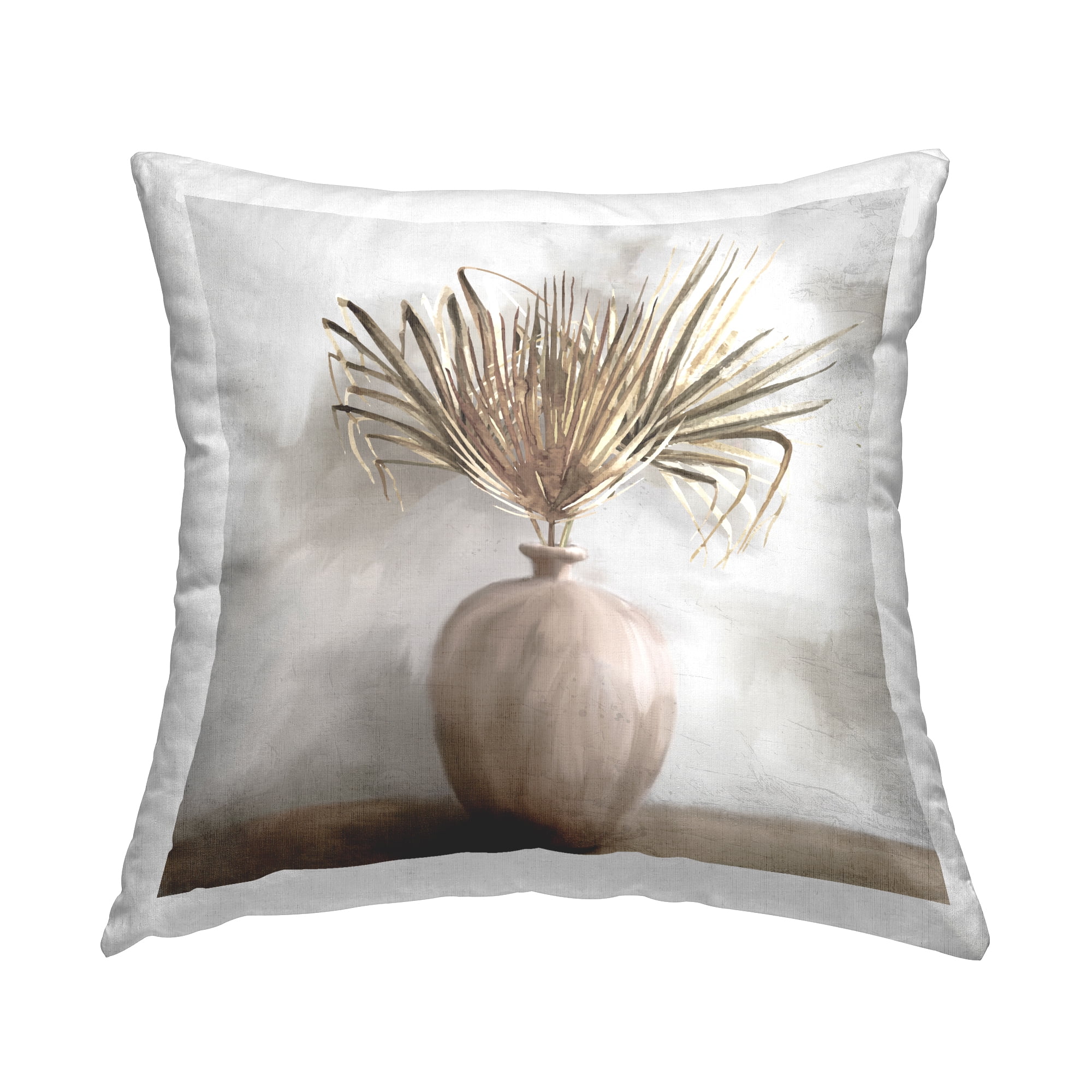 Stupell Industries Fan Palm Still Life Decorative Printed Throw Pillow, 18 x 18