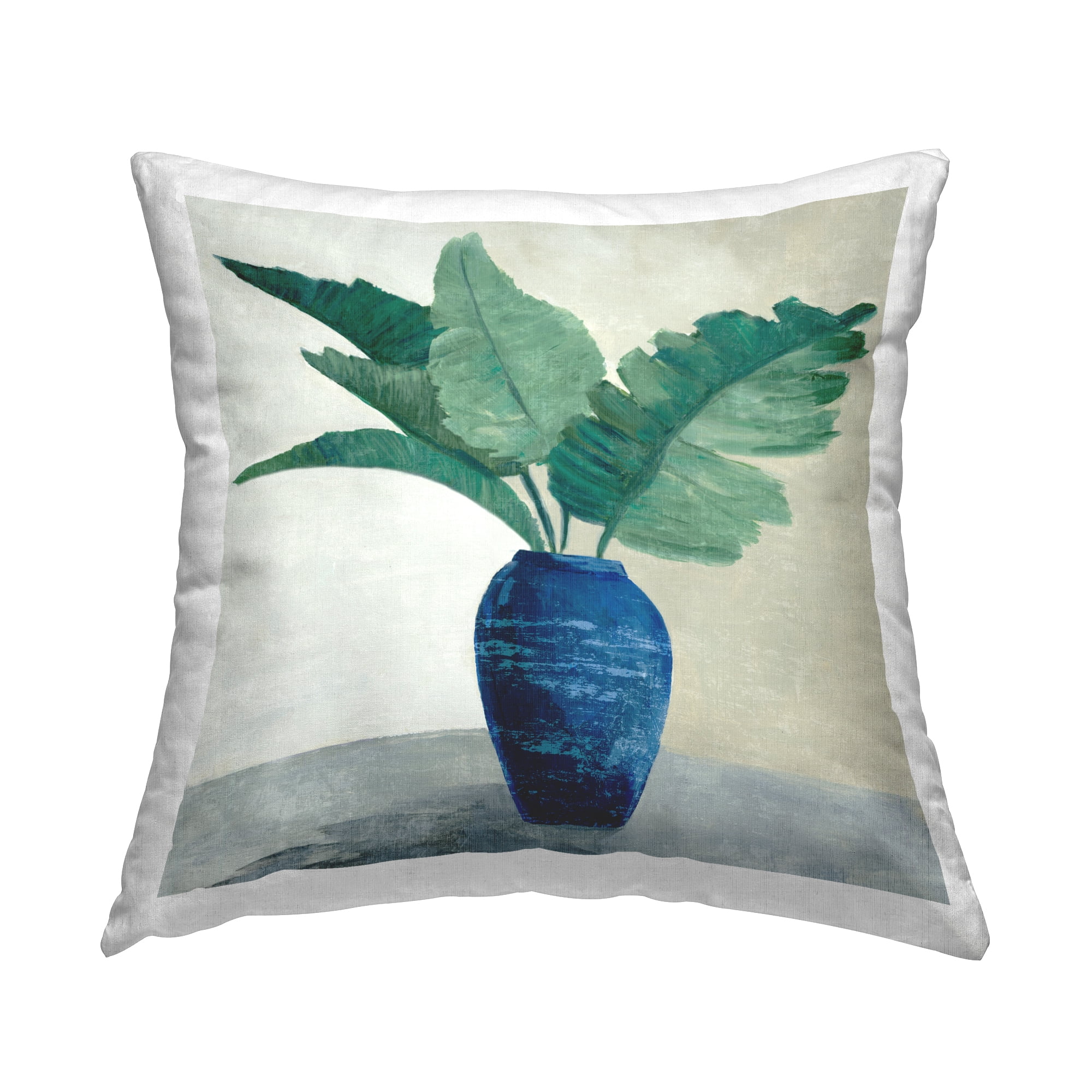 Stupell Industries Fan Palms in Vase Decorative Printed Throw Pillow Design by Jacob Q.