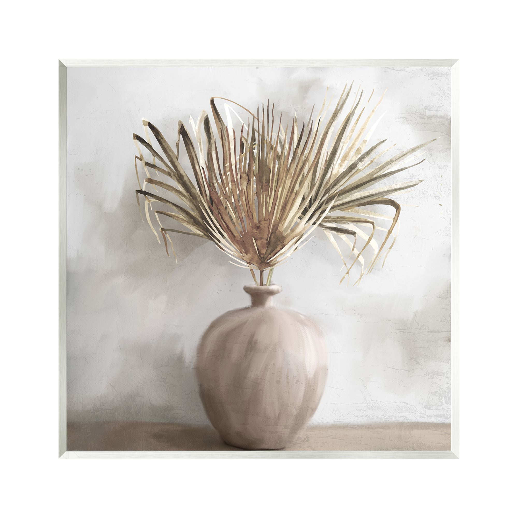 Stupell Industries Fan Plant in Vase Botanical & Floral Painting Unframed Art Print Wall Art, 12 x 12
