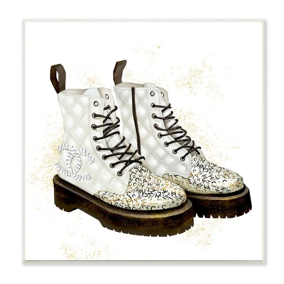 Stupell Industries Fancy Boots Sparkling Fashion Shoes Deluxe Pattern,12 x 12, Design by Ziwei Li