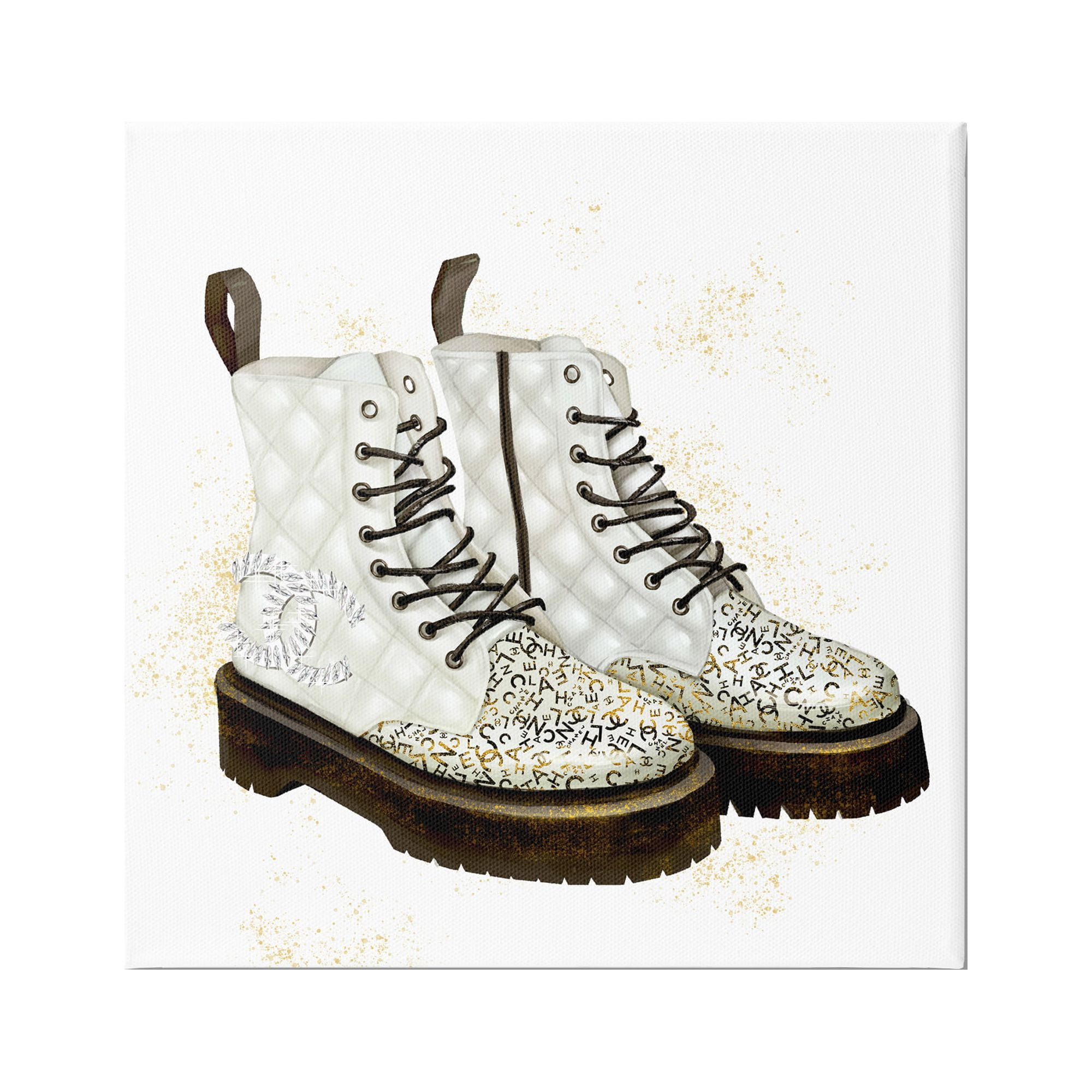 Stupell Industries Fancy Boots Sparkling Fashion Shoes Deluxe Pattern,17 x 17, Design by Ziwei Li