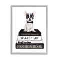 thumbnail image 1 of Stupell Industries Fancy Boston Terrier Bookcase Dog Fashion Apparel ,11 x 14, Design by Amanda Greenwood, 1 of 5