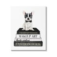 thumbnail image 1 of Stupell Industries Fancy Boston Terrier Bookcase Dog Fashion Apparel ,36 x 48, Design by Amanda Greenwood, 1 of 5