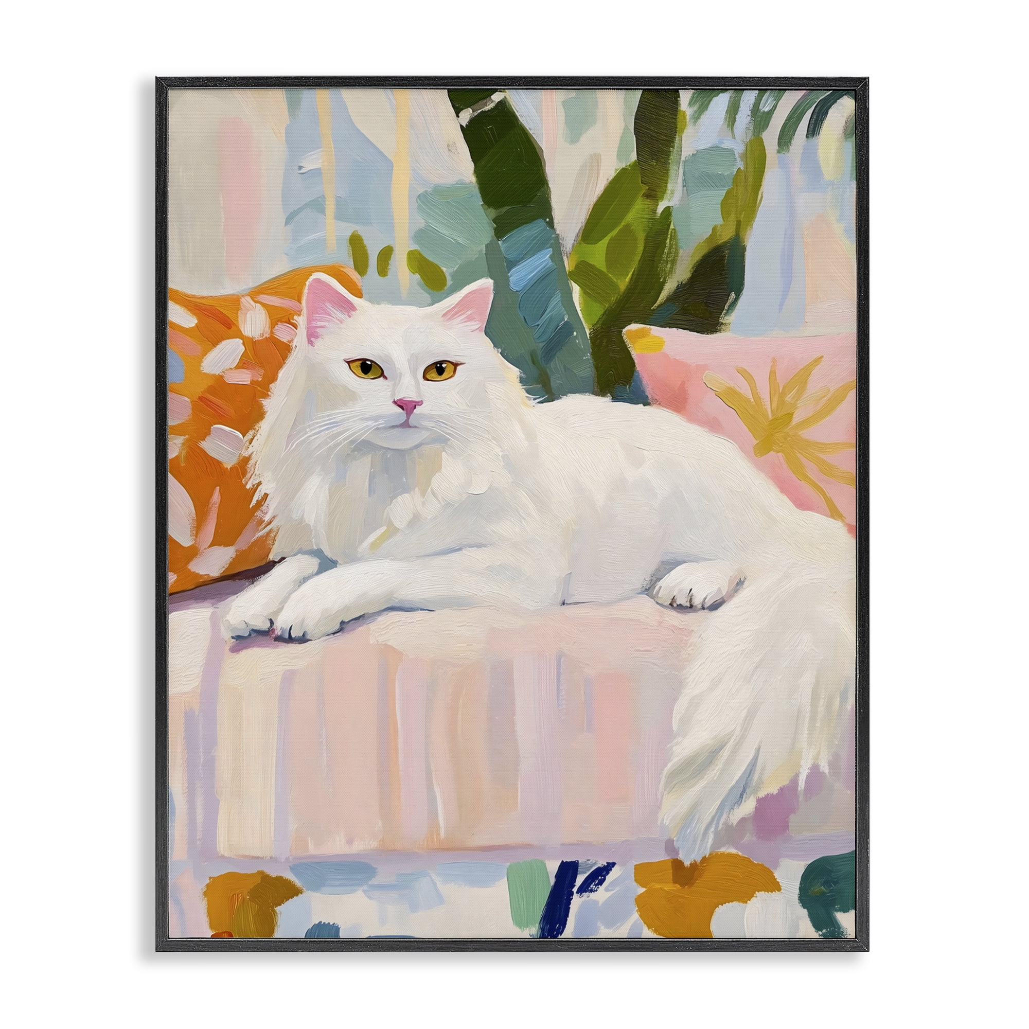 Stupell Industries Fancy Cat on Pastel Sofa Black Framed Giclee Art, design by The Prints Vibe