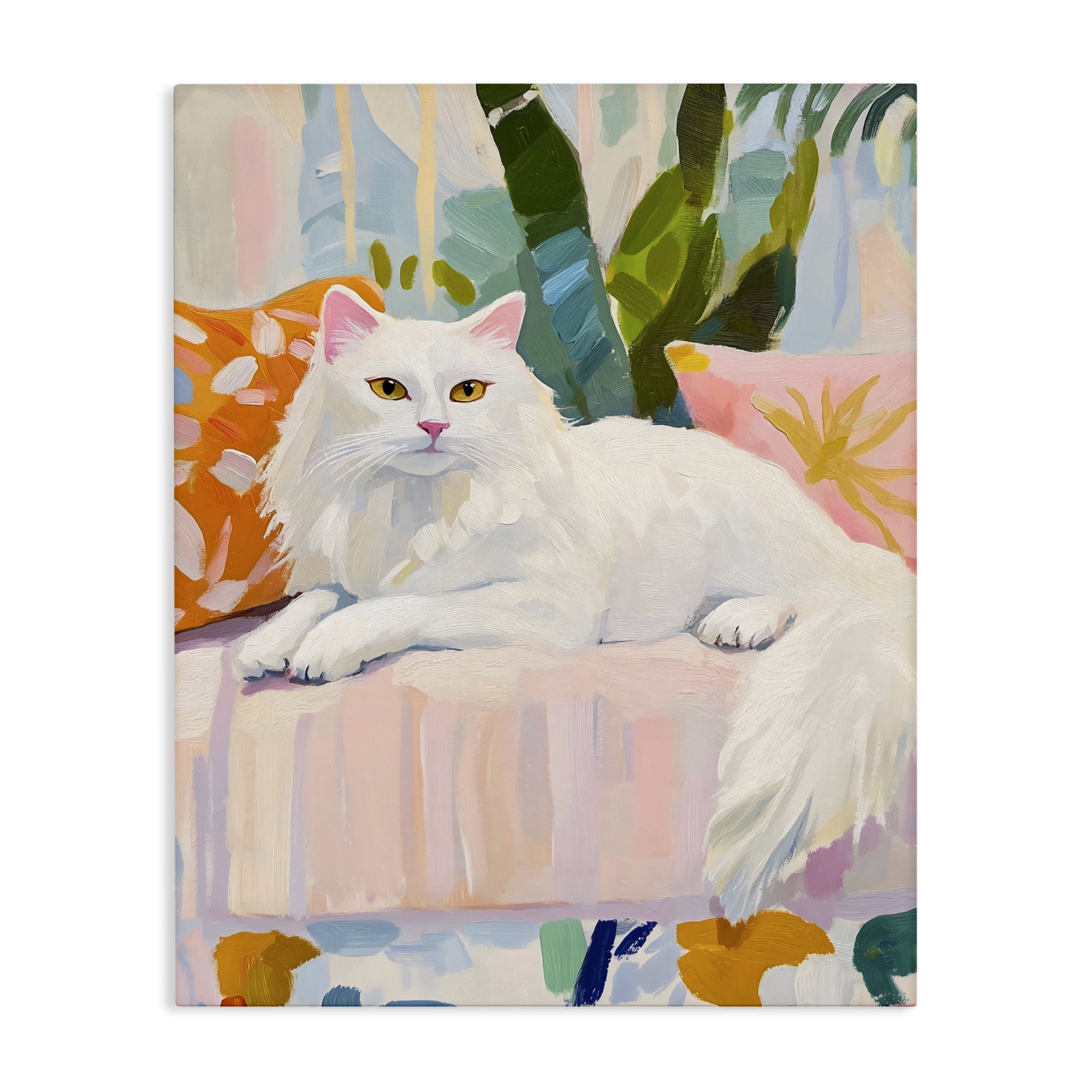Stupell Industries Fancy Cat on Pastel Sofa Canvas Wall Art, design by The Prints Vibe