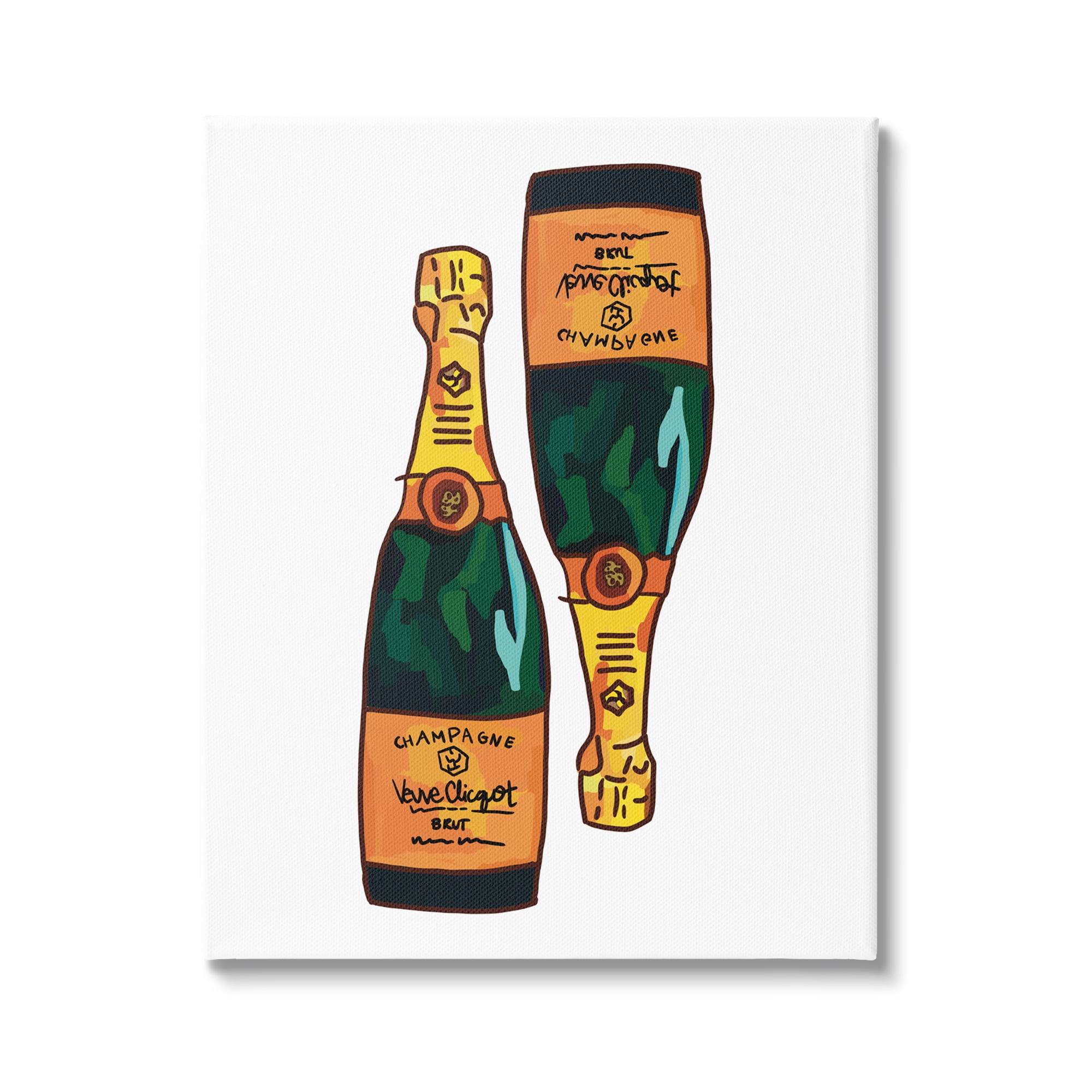 Stupell Industries Fancy Champagne Bottles Pair Kitchen Bar Design Graphic Art Gallery Wrapped Canvas Print Wall Art, Design by Amelia Noyes