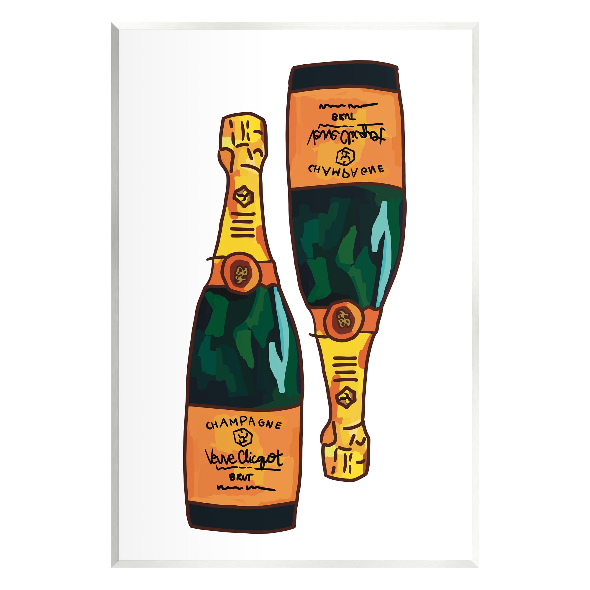 Stupell Industries Fancy Champagne Bottles Pair Kitchen Bar Design Graphic Art Unframed Art Print Wall Art, Design by Amelia Noyes
