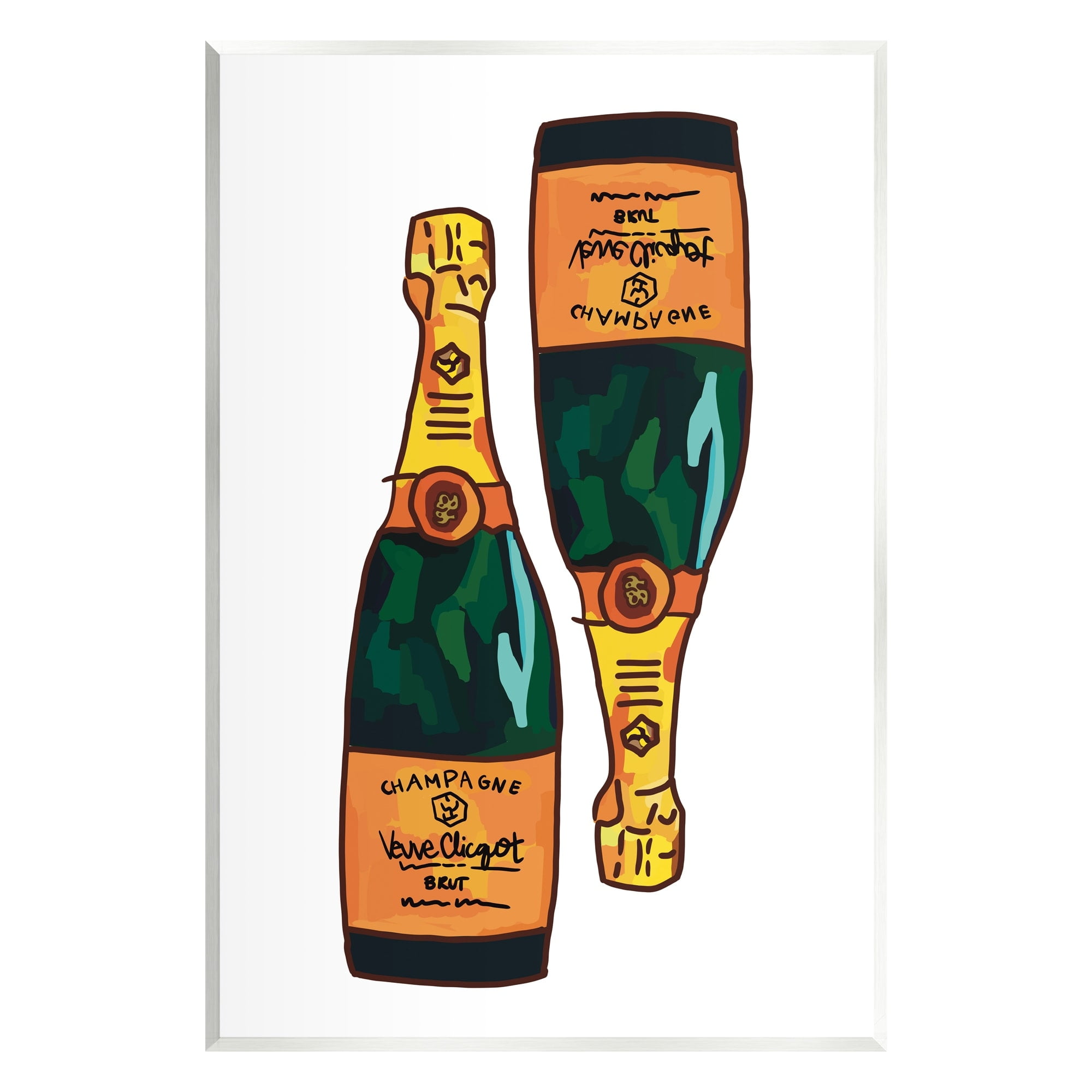 Stupell Industries Fancy Champagne Bottles Pair Kitchen Bar Design Graphic Art Unframed Art Print Wall Art, Design by Amelia Noyes