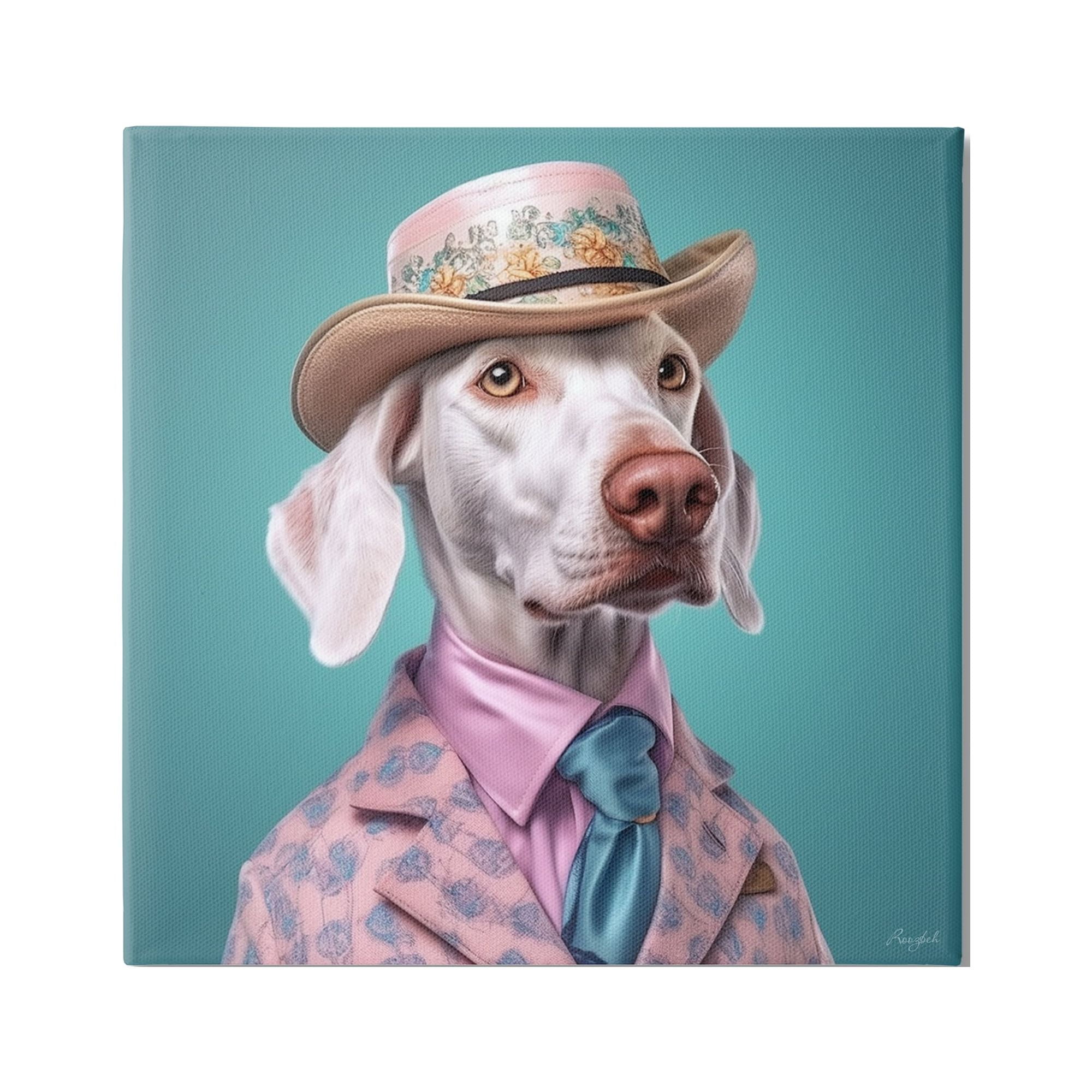 Stupell Industries Fancy Dog in Suit Animals & Insects Painting Gallery Wrapped Canvas Art Print Wall Art, 17 x 17
