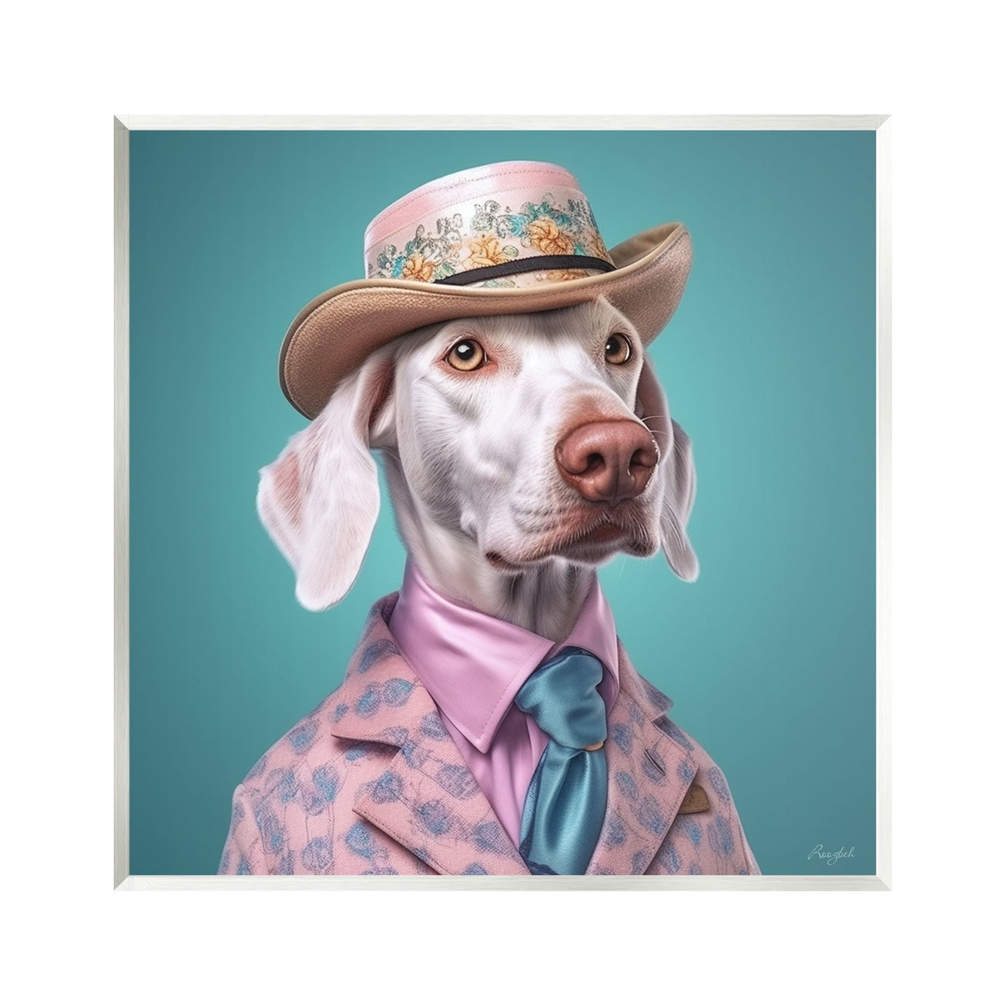 Stupell Industries Fancy Dog in Suit Animals & Insects Painting Unframed Art Print Wall Art, 12 x 12