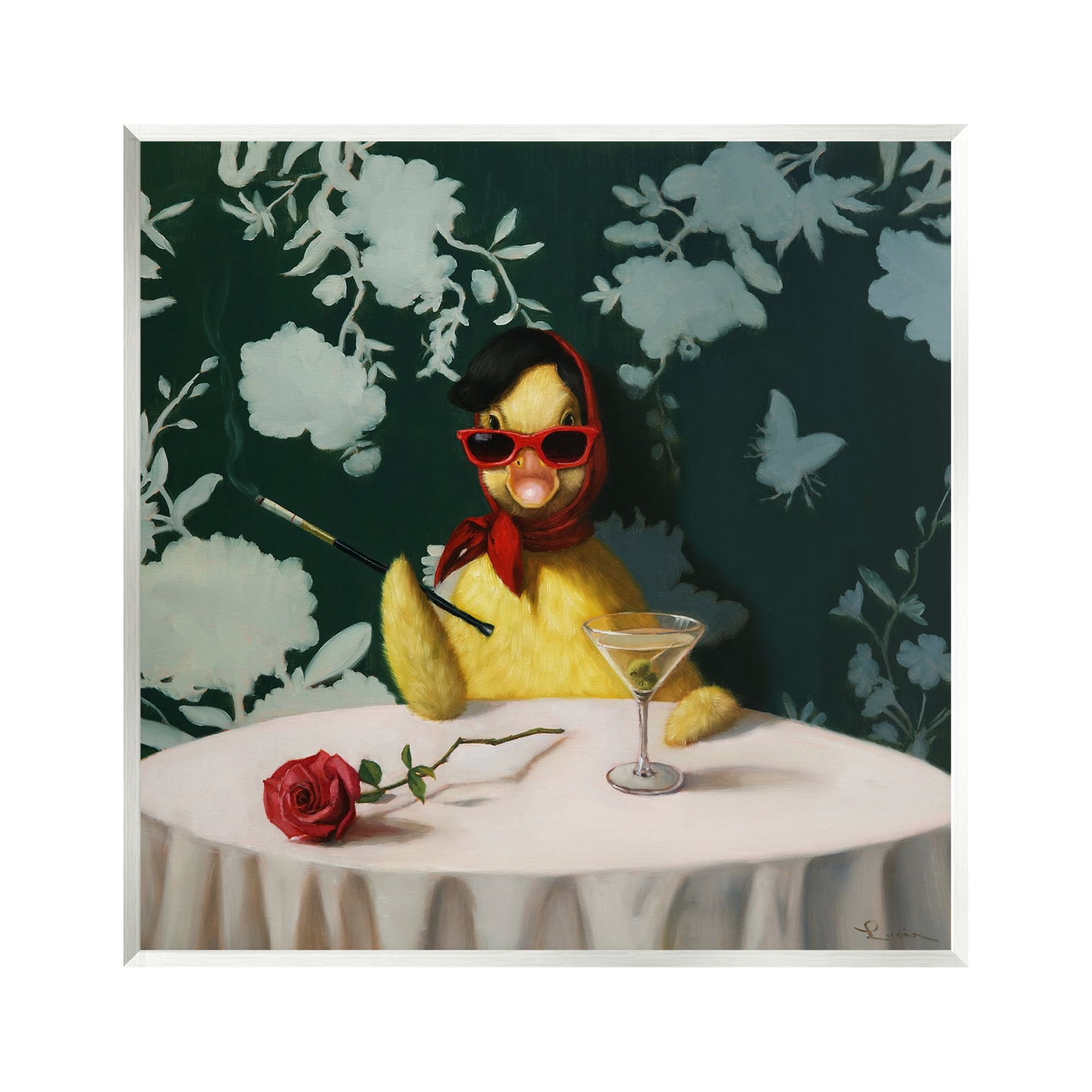 Stupell Industries Fancy Duck with Martini Animals & Insects Painting Unframed Art Print Wall Art, 12 x 12