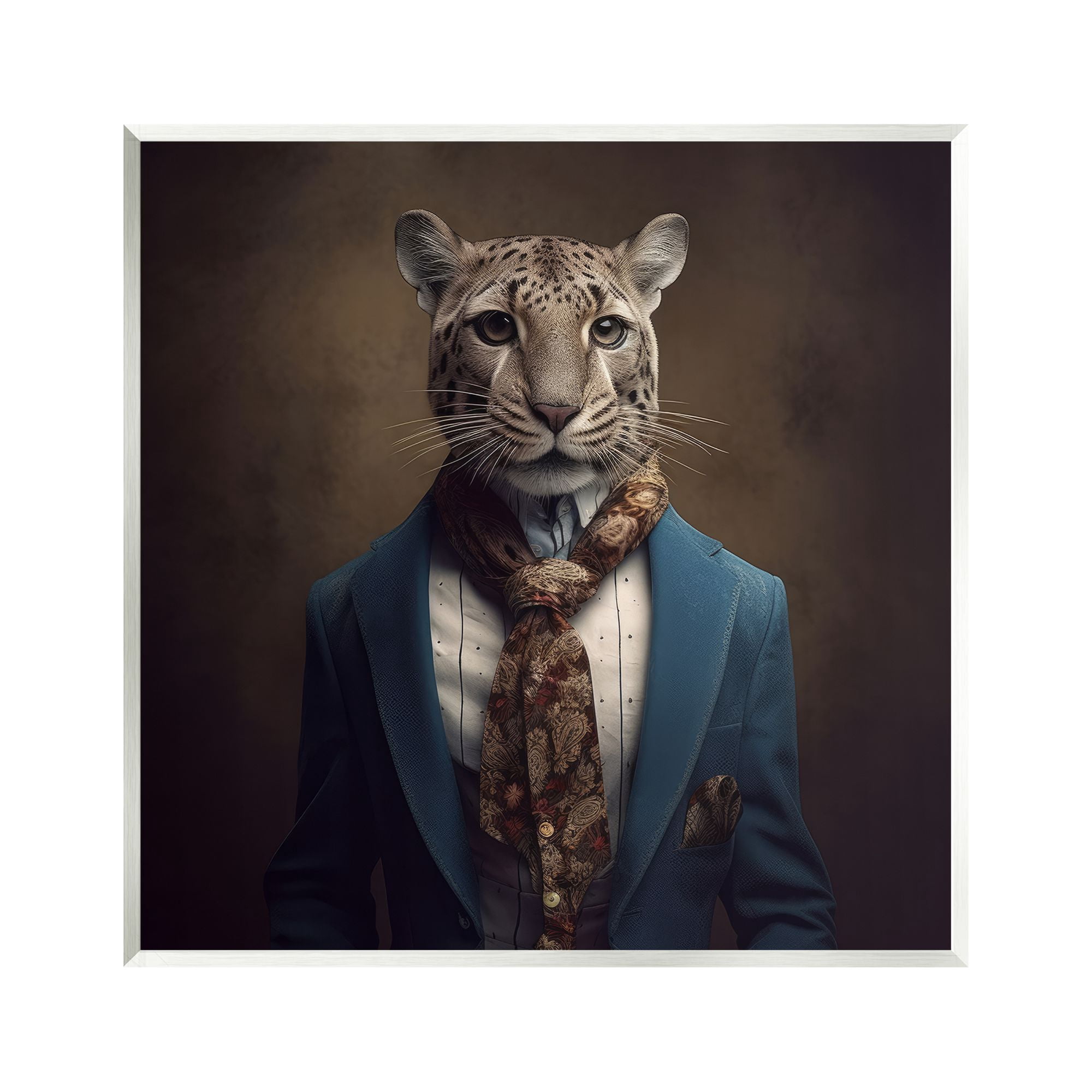 Stupell Industries Fancy Fashion Leopard Animals & Insects Painting Unframed Art Print Wall Art, 12 x 12