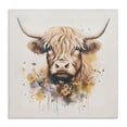 thumbnail image 1 of Stupell Industries Fancy Florals Highland Cow Animals Painting Wrapped Canvas Art Print Wall Art, 30 x 30, 1 of 8